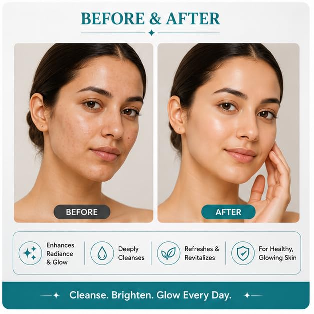 GLORIACE Skin Brightening Face Wash | Daily Facial Cleanser for Radiant & Glowing Skin | Gently Removes Dirt, Oil & Impurities | Suitable for All Skin Types | 100 ml