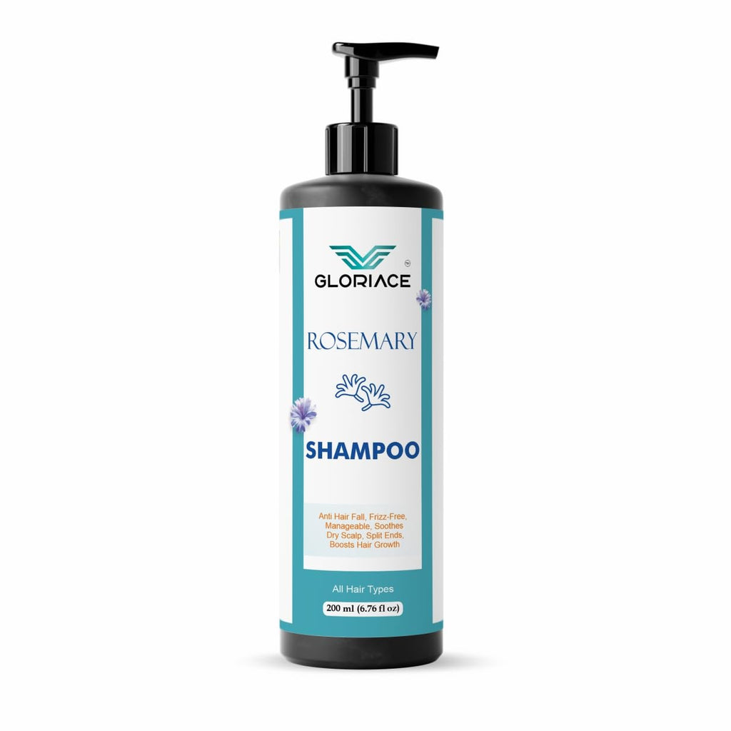 Gloriace Rosemary Hair Growth Shampoo, Anti Hair Fall, Frizz-Free, All Hair Types, 200 ml
