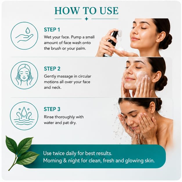GLORIACE Skin Brightening Face Wash with Built-in Soft Silicone Cleansing Brush | Daily Facial Cleanser for Radiant & Glowing Skin | Gently Removes Dirt, Oil & Impurities | Suitable for All Skin Types | 150 ml
