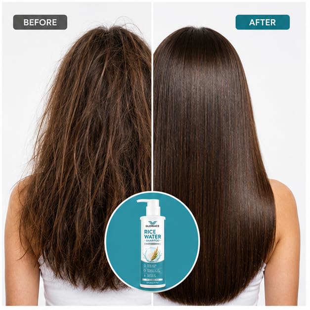 Gloriace Rice Water Shampoo, Repair Bond Strength Frizzy Manageability, Prevents Hair Fall, All Hair Types, 200ml