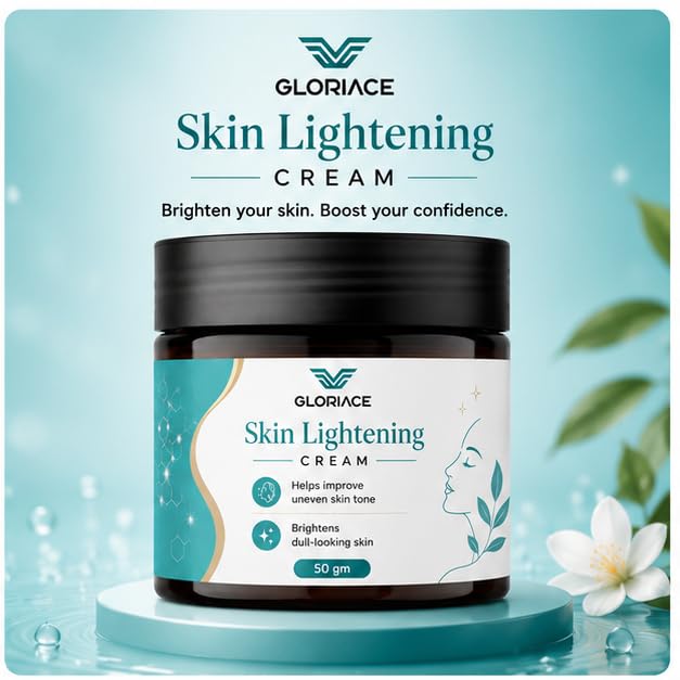 GLORIACE Skin Lightening Cream | Daily Face Moisturizing Cream for Brighter & Even-Looking Skin | Lightweight, Non-Greasy Formula | Suitable for All Skin Types | 50 g