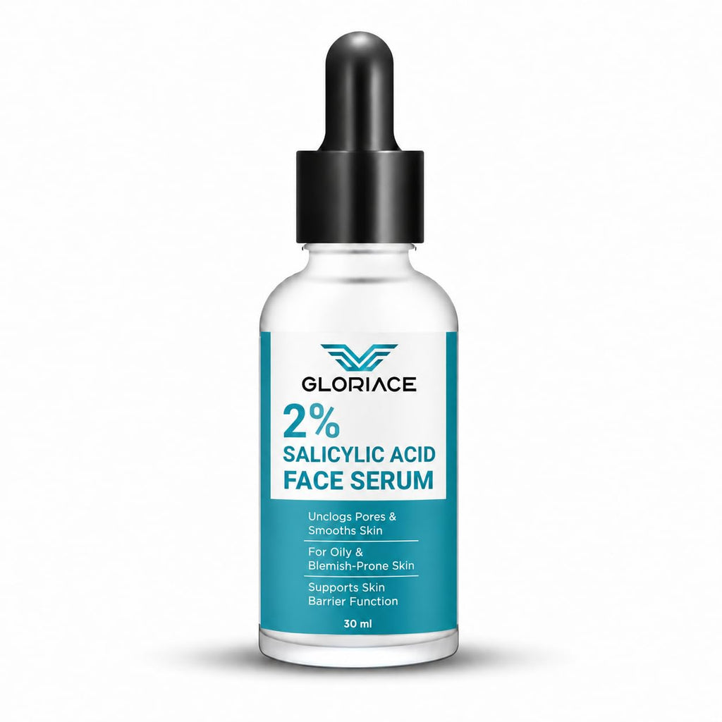 GLORIACE 2% Salicylic Acid Face Serum for Oily & Blemish-Prone Skin | Lightweight Facial Serum with Salicylic Acid | Daily Skin Care Formula for Smoother Looking Skin & Refined Appearance | 30 ml