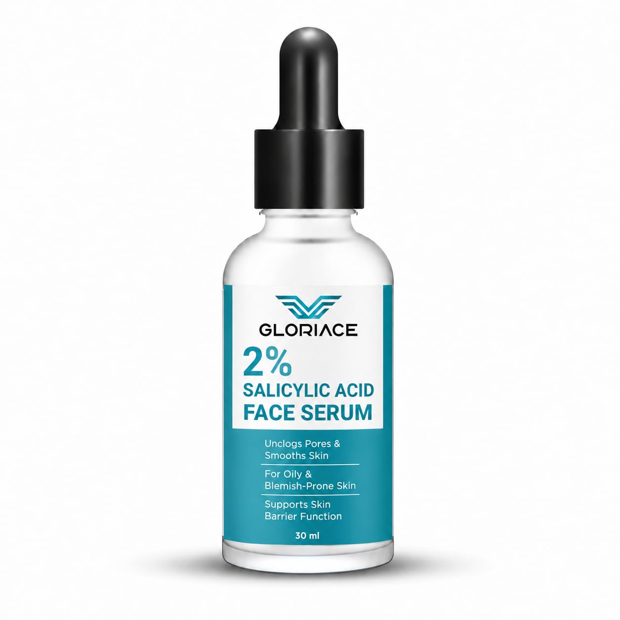GLORIACE 2% Salicylic Acid Face Serum for Oily & Blemish-Prone Skin | Lightweight Facial Serum with Salicylic Acid | Daily Skin Care Formula for Smoother Looking Skin & Refined Appearance | 30 ml
