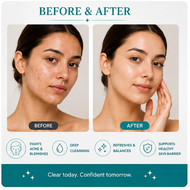 GLORIACE 2% Salicylic Acid Face Wash | Daily Facial Cleanser for Blemish-Prone Skin | Gently Removes Dirt, Oil & Impurities | Refreshing Face Wash | 100 ml