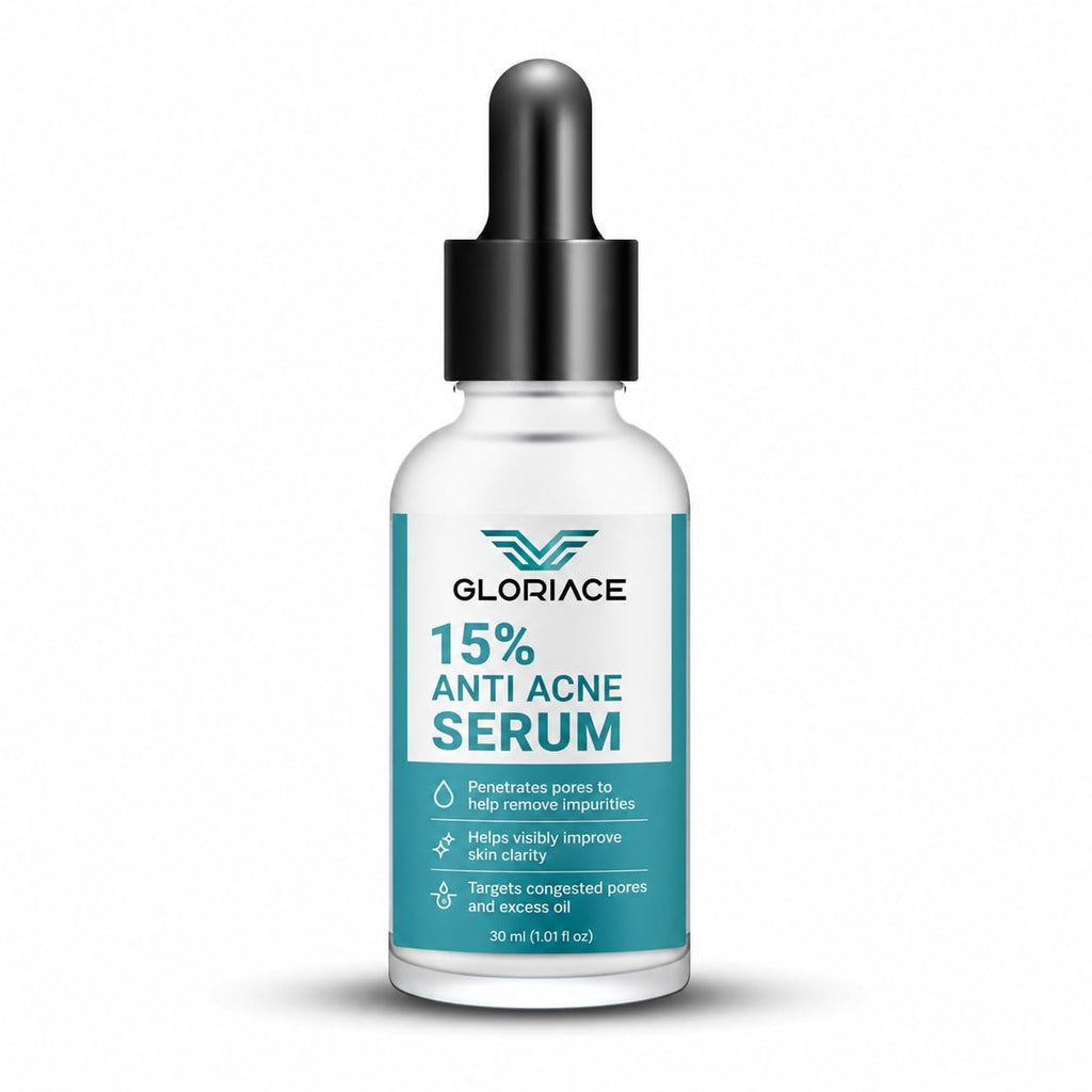 GLORIACE Anti Acne Face Serum for Oily & Blemish-Prone Skin | Lightweight Facial Serum for Daily Skin Care Routine | Non-Greasy Formula for Refined & Clear-Looking Skin | 30 ml