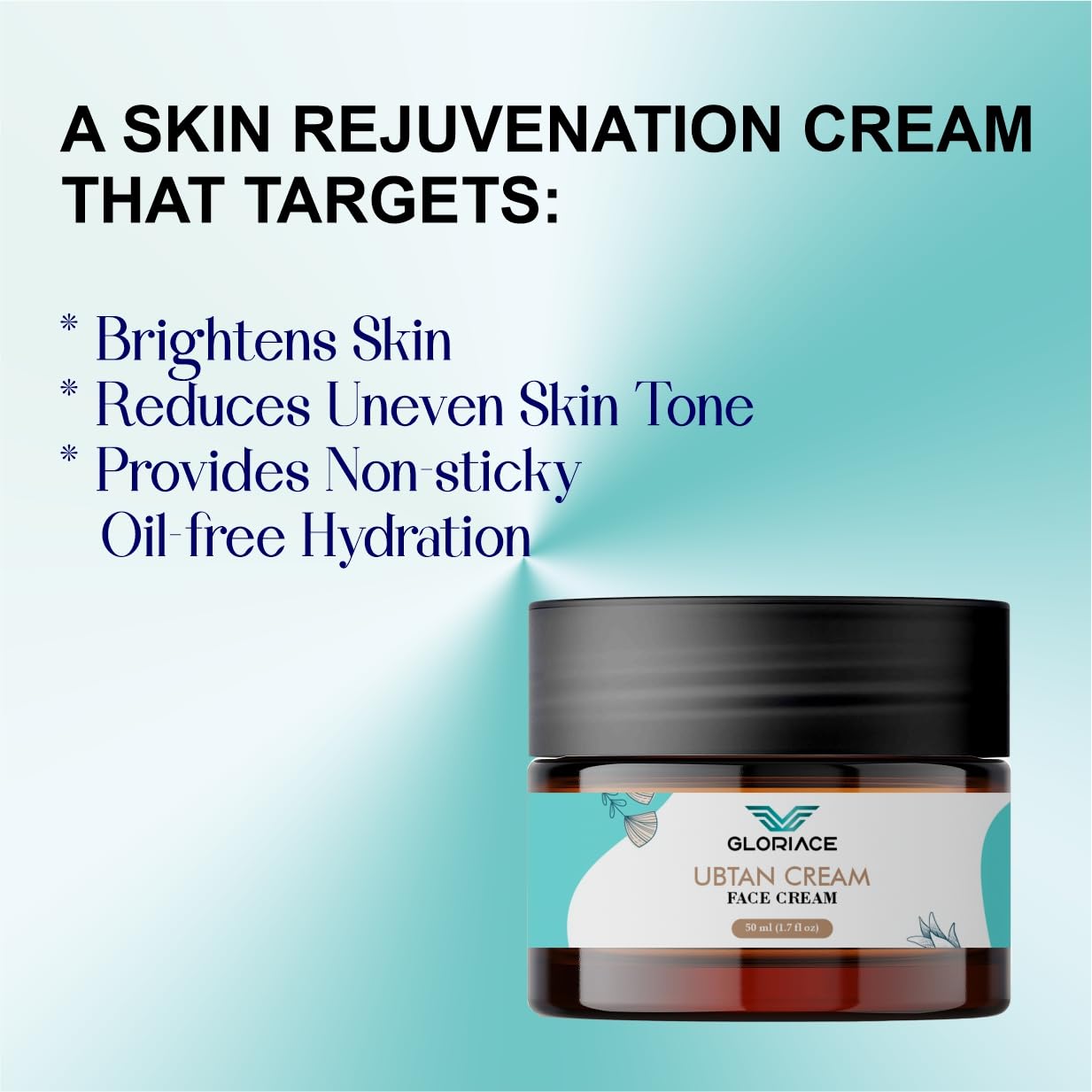 Gloriace Ubtan Face Cream for Men & Women | Natural Herbal Formula | Removes Tan, Enhances Glow & Smooth Skin | 50 ml