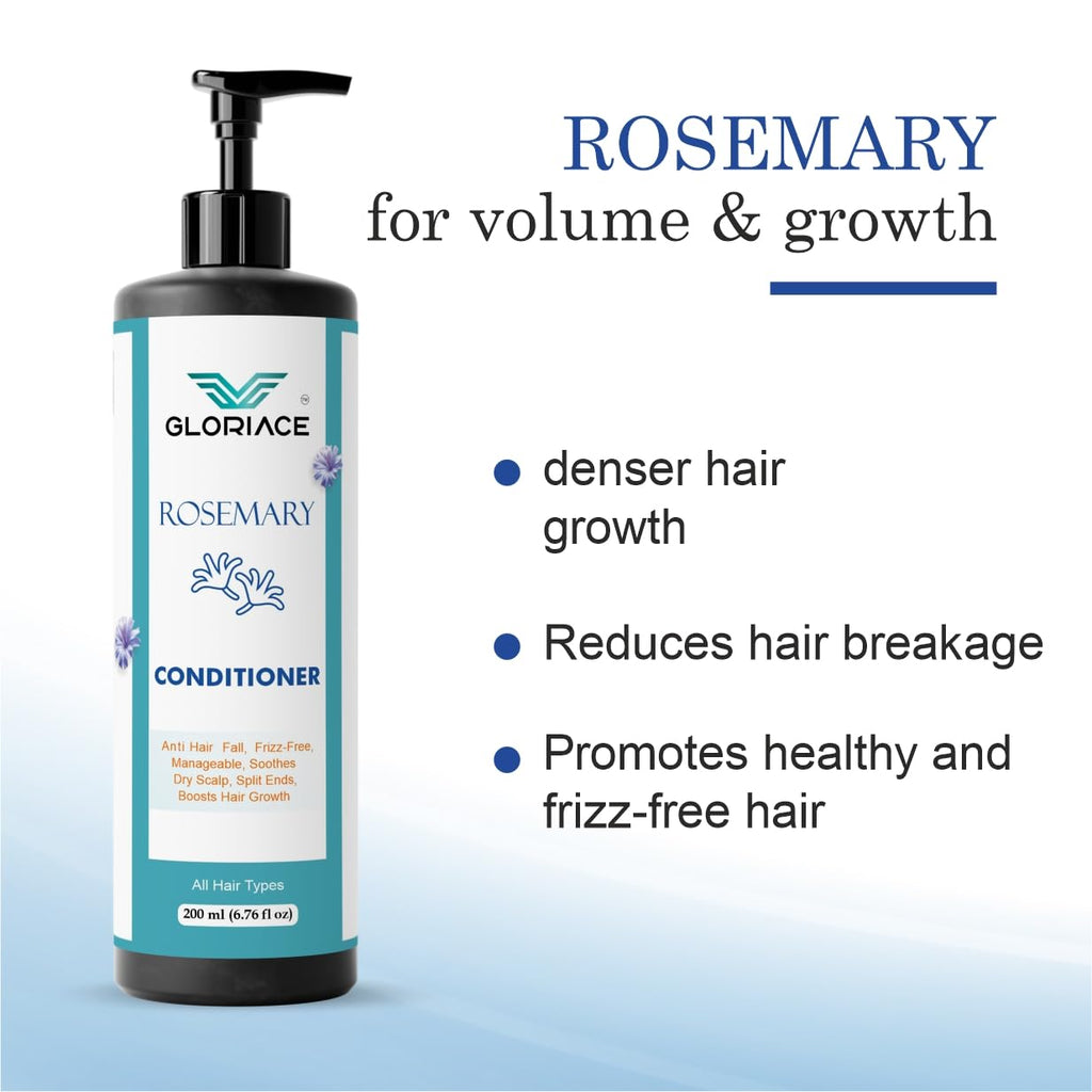 Gloriace Rosemary Conditioner, Anti Hair Fall, Frizz-Free, All Hair Types, 200ml