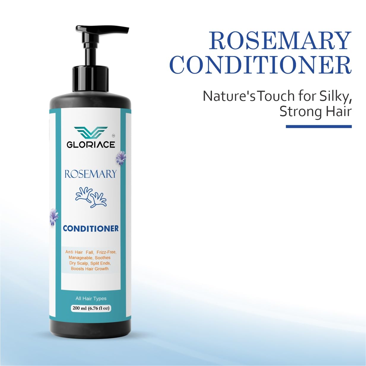Gloriace Rosemary Conditioner, Anti Hair Fall, Frizz-Free, All Hair Types, 200ml